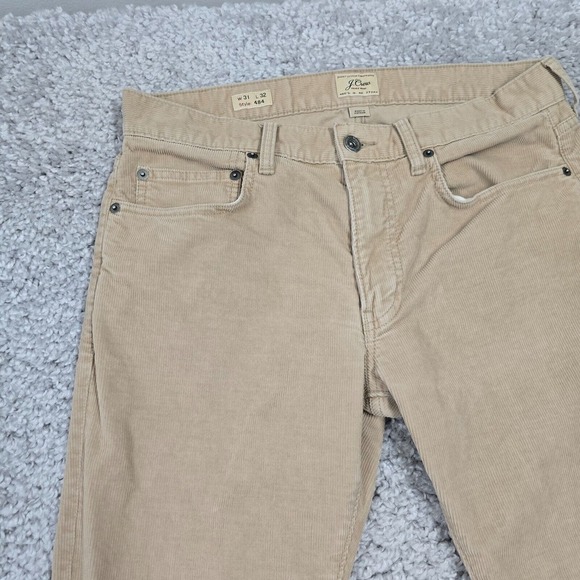 J Crew 484 Pants 31x32‎ Tan Corduroy Straight Leg Stretch Chinos Comfort - Picture 3 of 13